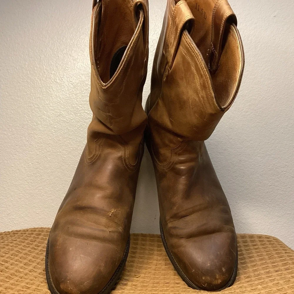 Ariat Heritage Roper Mens Sz 11.5 D US 35525 Brown Leather Cowboy Boot Western - Picture 7 of 11